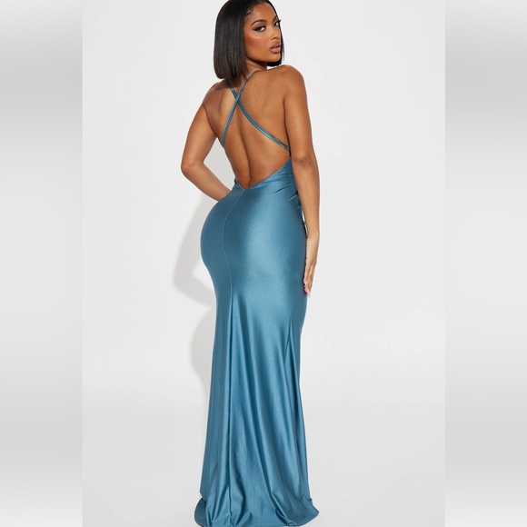 Fashion Nova Blue Indigo Gown - Picture 2 of 7